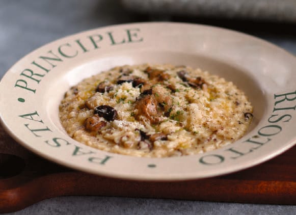 Risotto in a Principle pasta and risotto plate